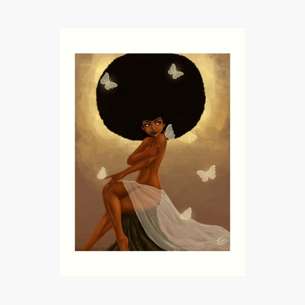 Fro and Butterflies Art Print