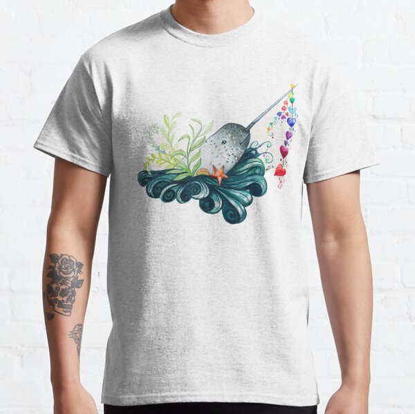 Rainbow Heart Narwhal Classic T-Shirt