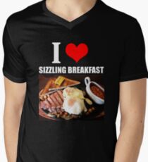 I Love Sizzling Breakfast Men's V-Neck T-Shirt
