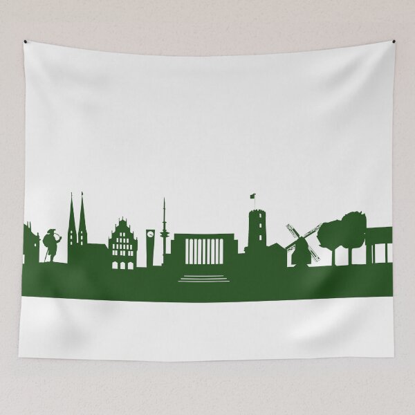 Item preview, BIELEFELD skyline in forest green designed and sold by 44spaces.