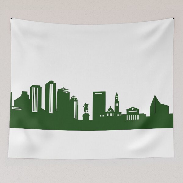 Item preview, BOSTON skyline in forest green designed and sold by 44spaces.