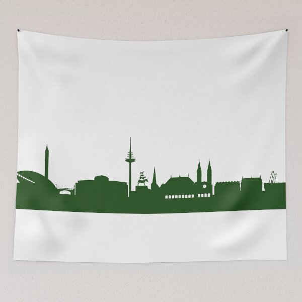Item preview, BREMEN skyline in forest green designed and sold by 44spaces.