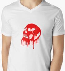 Red Dripping Skull Men's V-Neck T-Shirt