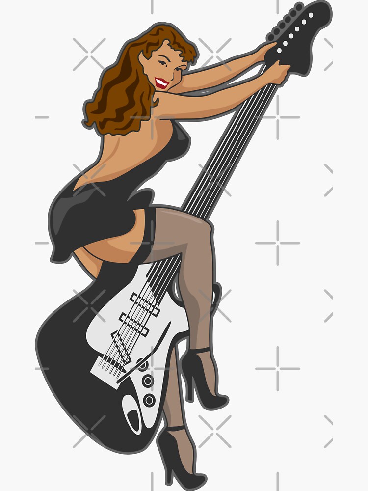 Guitar Rockabilly Pinup Girl by hobrath