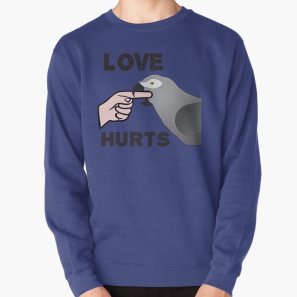 Love Hurts African Grey Parrot Morder Sudadera sin capucha