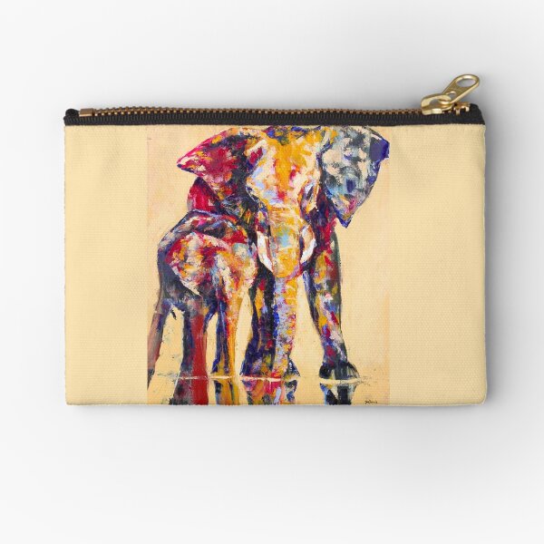 Elephants of Color Zipper Pouch