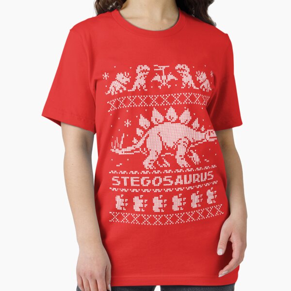 Stegosaurus Winter Holiday Sweater Essential T-Shirt