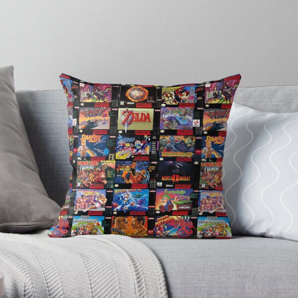 Retro Gaming boxes Throw Pillow