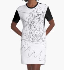 #lineart #flower #blackandwhite #plant #artwork #illustration #chalkout #vector #design #art #abstract #sketch #decoration #pattern #outline #shape #drawingartproduct #inarow #square Graphic T-Shirt Dress