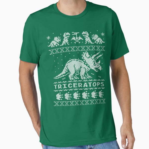 Triceratops Winter Holiday Sweater Essential T-Shirt