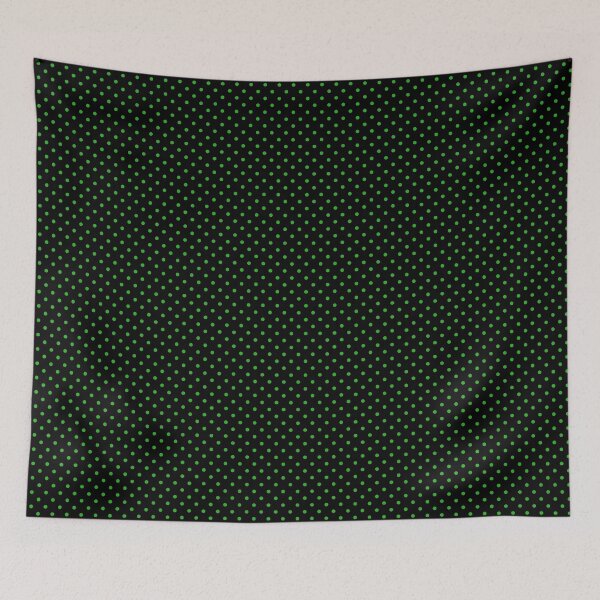 Item preview, Green Polka Dots on Black Pattern  designed and sold by wordznart.