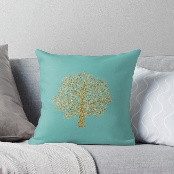 Item preview, Gold Glitter Tree - Teal Background designed and sold by lowodesigns.