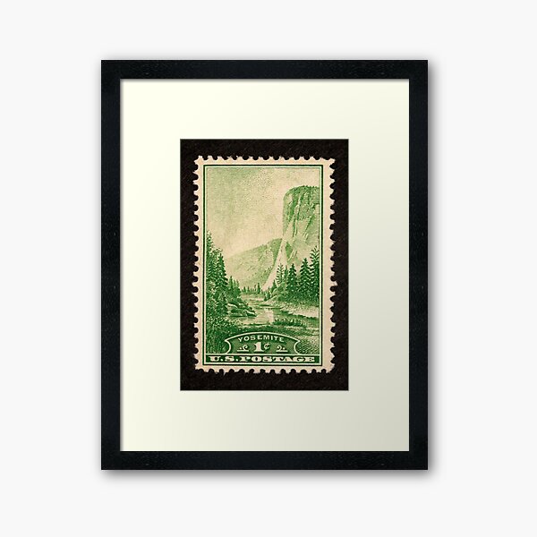 1934 1c Yosemite, California Postage Stamp Framed Art Print