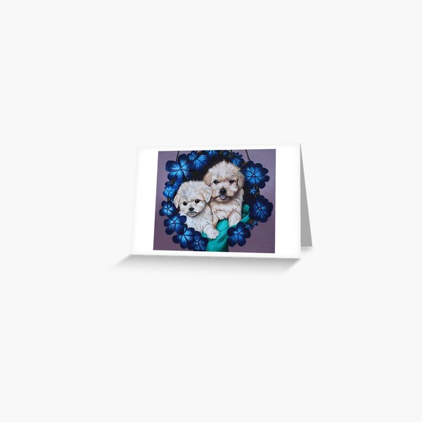 Floating Pups Greeting Card