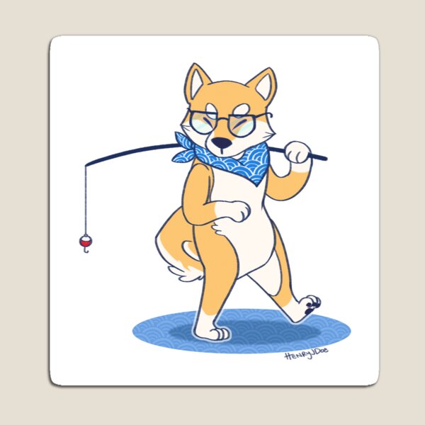 Item preview, Fishing shiba designed and sold by HenryJDoe.