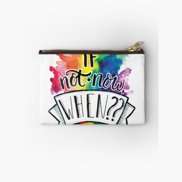Item preview, If Not Now When Handlettered Quote on Watercolor designed and sold by Kelly Roy.