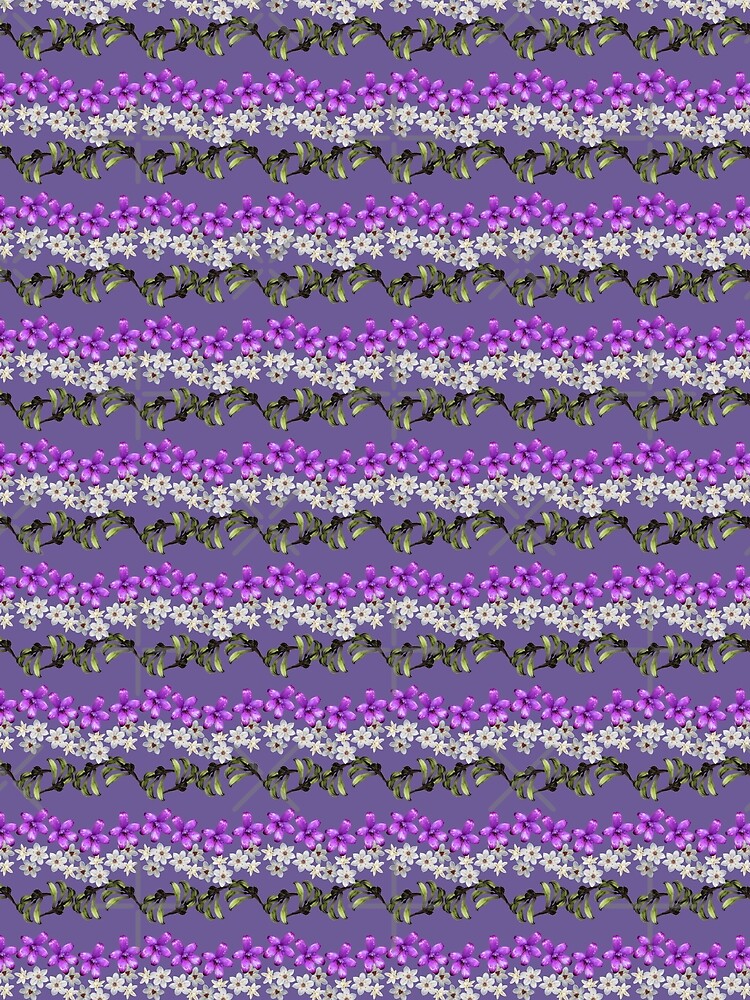 Thumbnail 3 of 3, Scarf, Mixed Floral - Suffragette Colours designed and sold by STHogan.