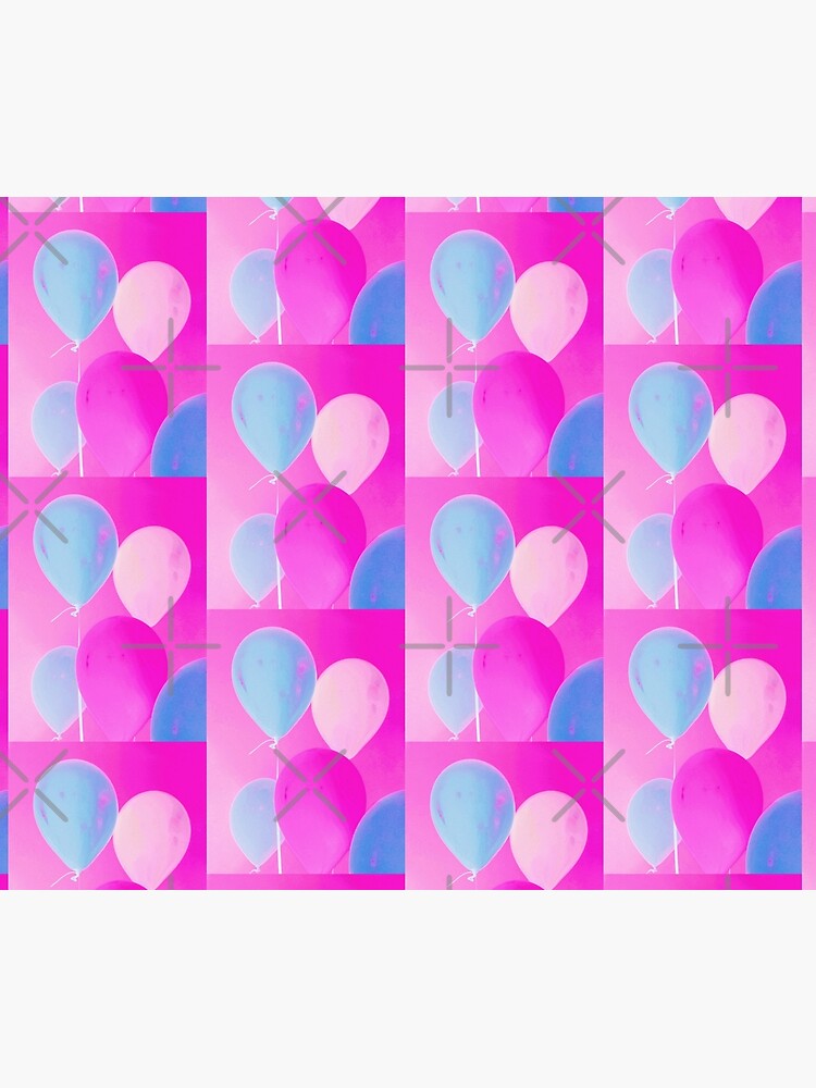 Balloony - Neon Pink Blue Balloons Art by OneDayArt