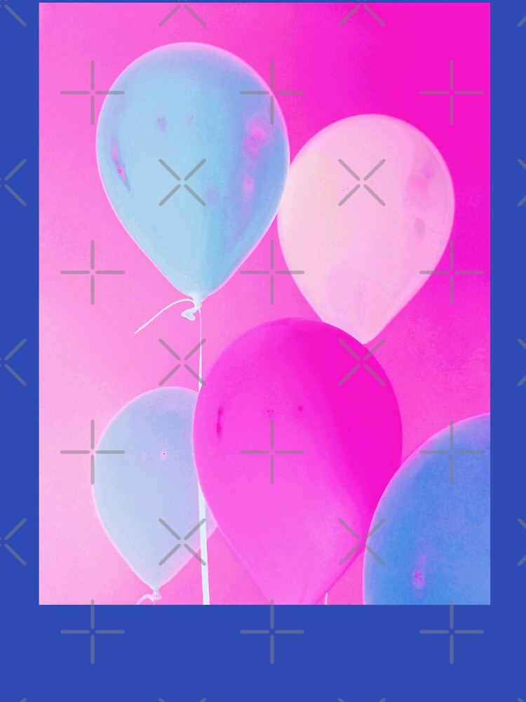 Thumbnail 7 of 7, Classic T-Shirt, Balloony - Neon Pink Blue Balloons Art designed and sold by OneDayArt.