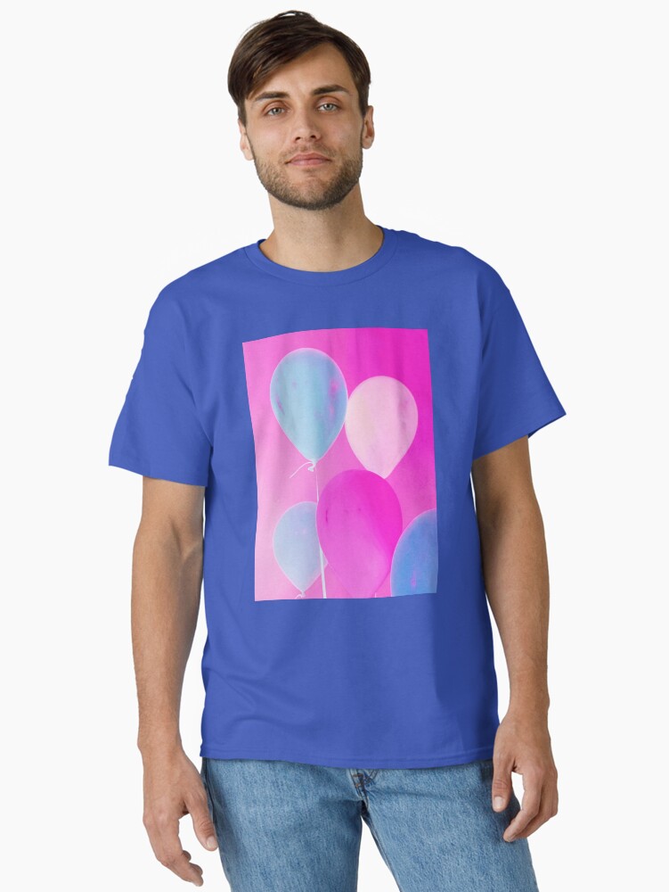 Thumbnail 1 of 7, Classic T-Shirt, Balloony - Neon Pink Blue Balloons Art designed and sold by OneDayArt.
