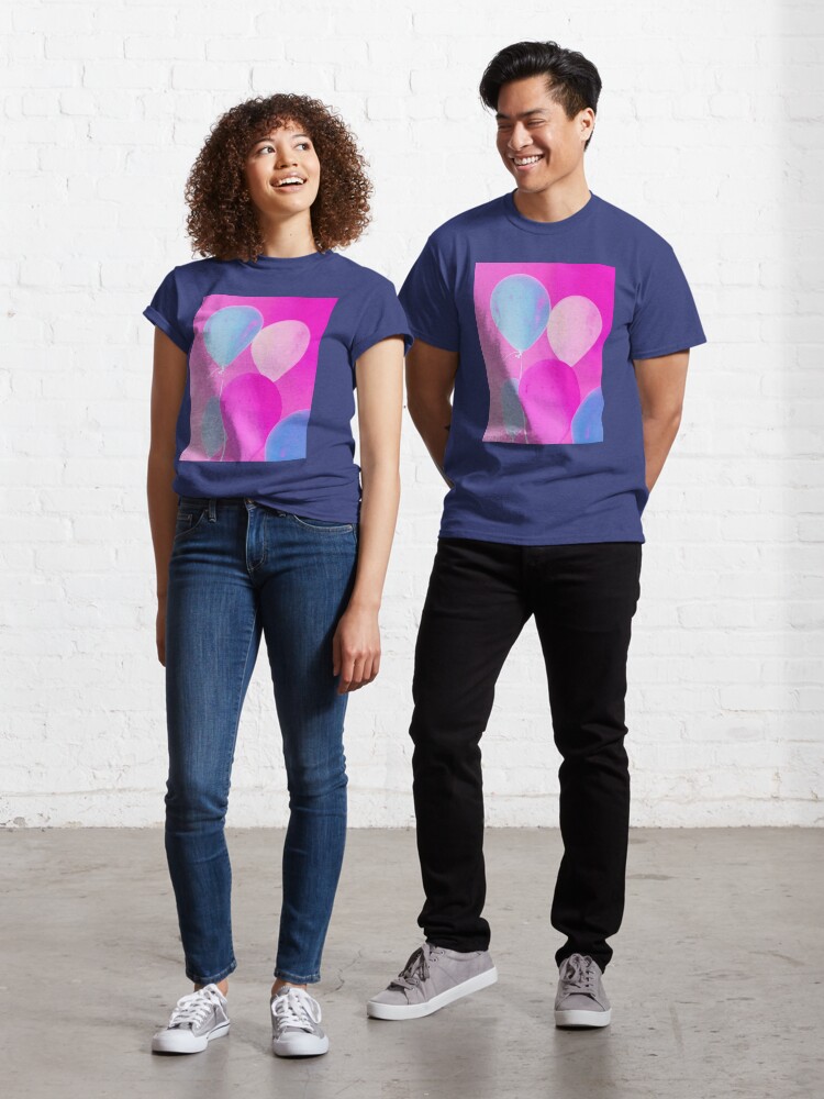Thumbnail 1 of 7, Classic T-Shirt, Balloony - Neon Pink Blue Balloons Art designed and sold by OneDayArt.