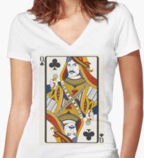 Queen Women's Fitted V-Neck T-Shirt
