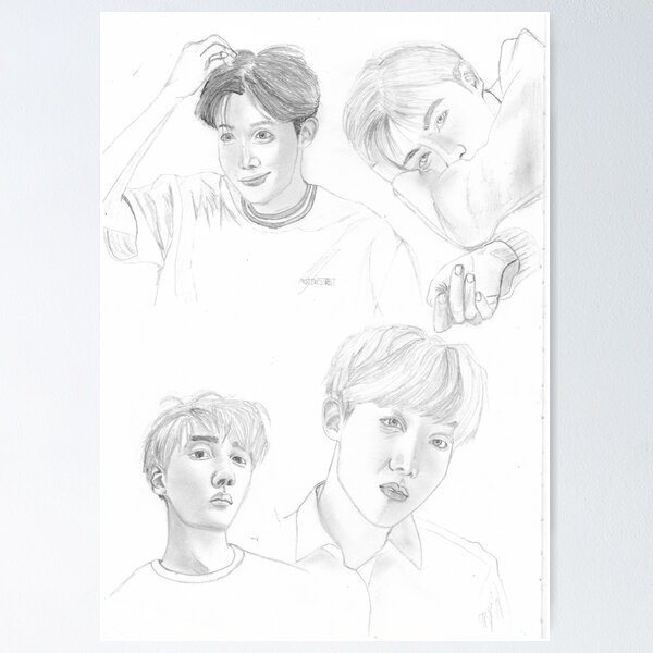 Sketch Of BTS Members ✨ in 2024 | Pencil drawing images, Square drawing, Bts  sketch drawings group