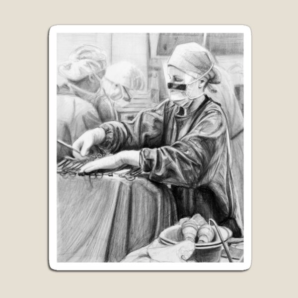 Set to Go - charcoal drawing by Avril Thomas Magnet