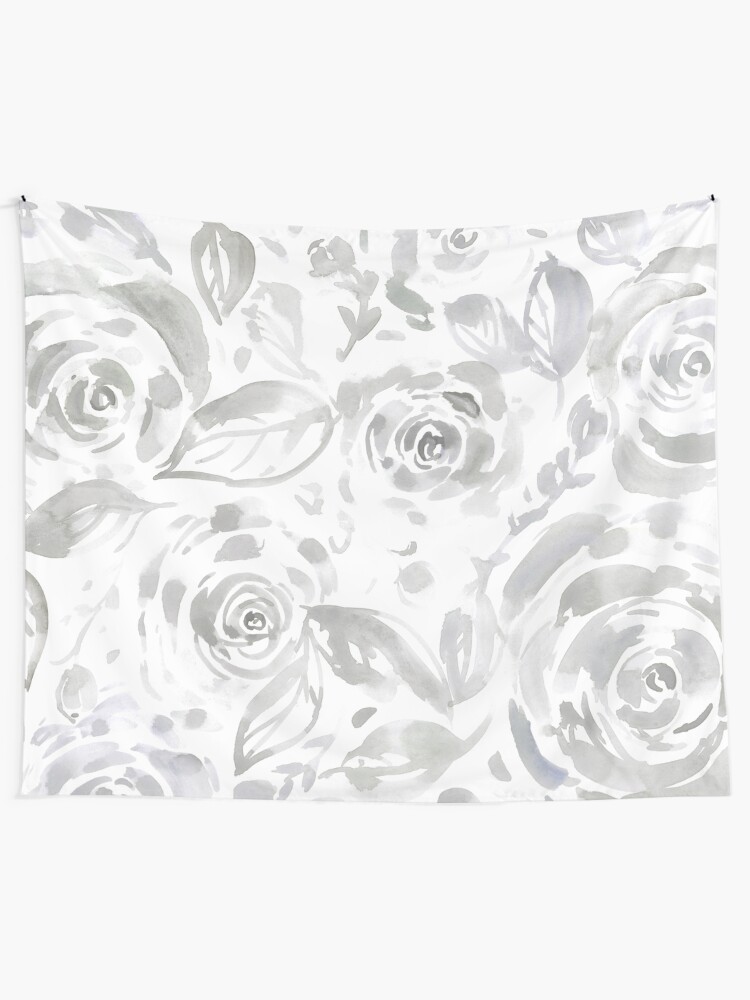 "Evelyn Gray Floral" Tapestry for Sale by handandhart Redbubble
