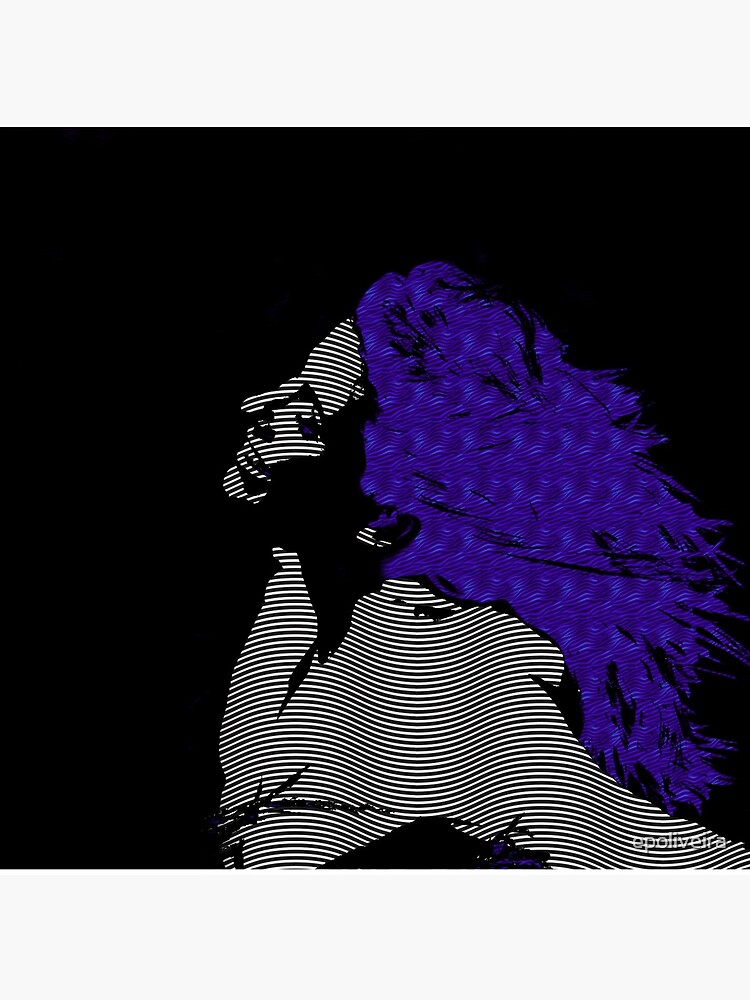woman blue hair Freedom illustration engraving style by epoliveira