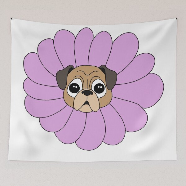 Item preview, Pug flower Dog Lily Present Cute Carton Girl Wife designed and sold by Moonpie90.