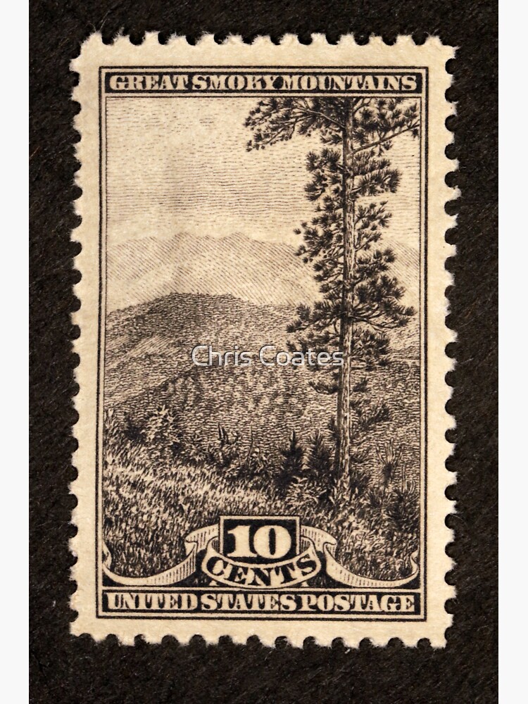 1934 10c Great Smoky Mountains North Carolina Postage Stamp Sticker