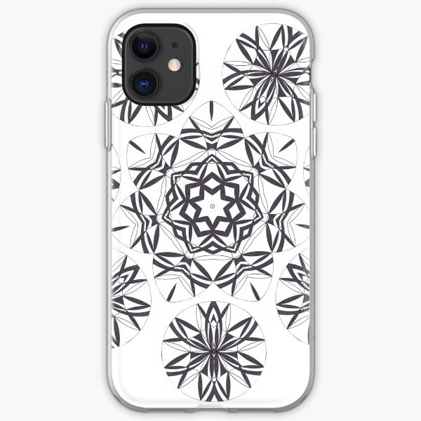 Lite on Dark Monochrome Blast Fall Into Winter Design by Green Bee Mee iPhone Soft Case
