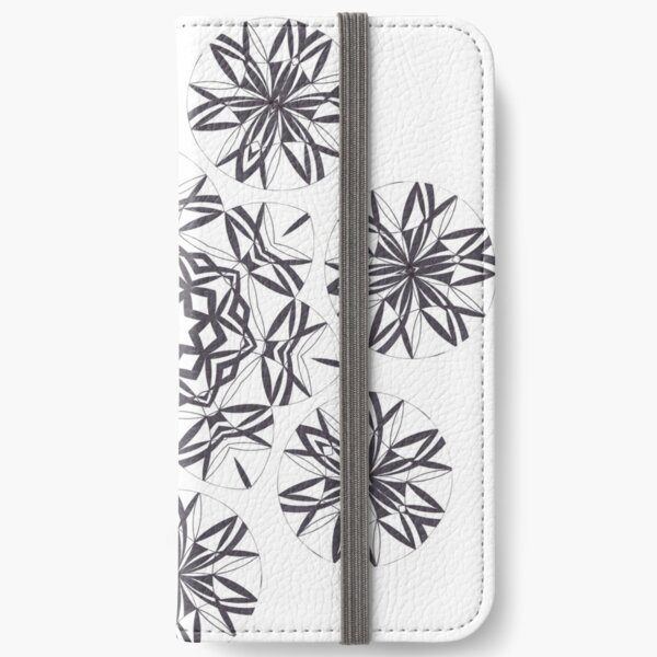Lite on Dark Monochrome Blast Fall Into Winter Design by Green Bee Mee iPhone Wallet