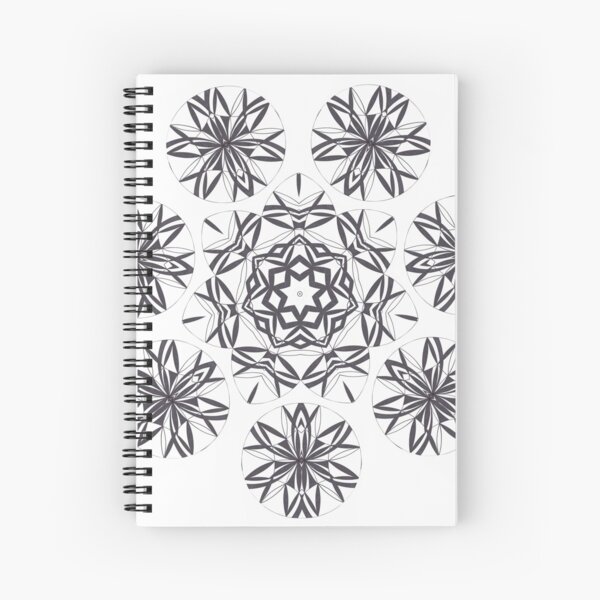 Lite on Dark Monochrome Blast Fall Into Winter Design by Green Bee Mee Spiral Notebook
