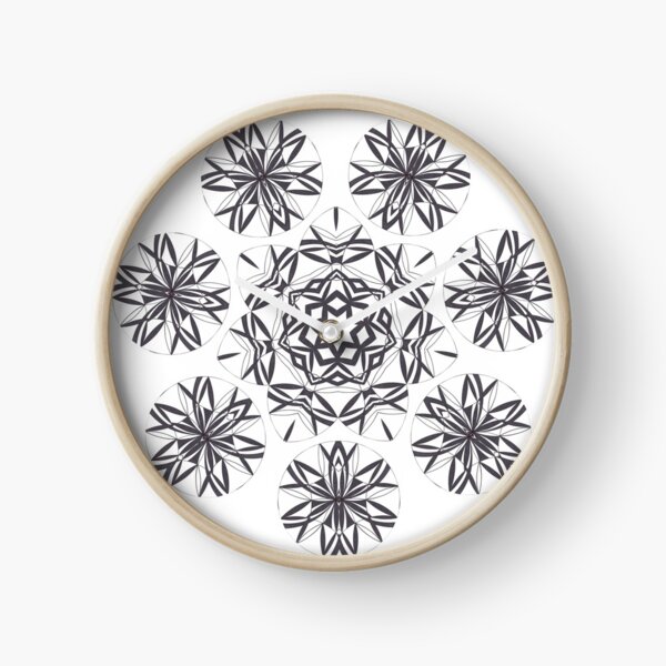 Lite on Dark Monochrome Blast Fall Into Winter Design by Green Bee Mee Clock