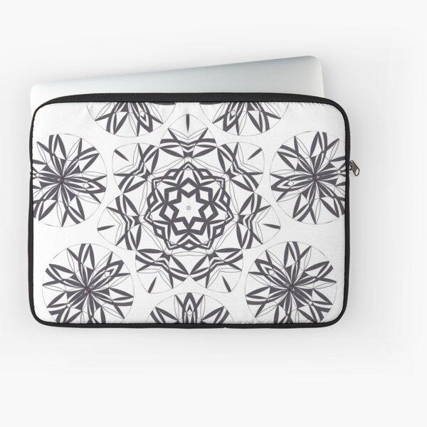 Lite on Dark Monochrome Blast Fall Into Winter Design by Green Bee Mee Laptop Sleeve