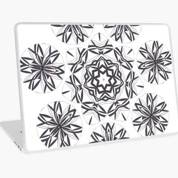 Lite on Dark Monochrome Blast Fall Into Winter Design by Green Bee Mee Laptop Skin