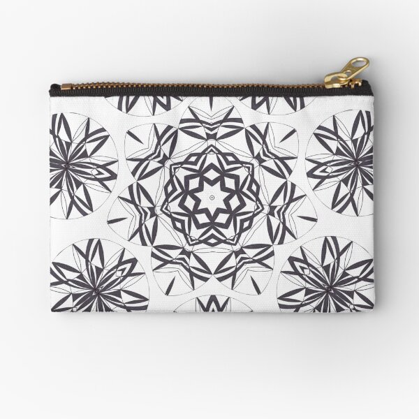 Lite on Dark Monochrome Blast Fall Into Winter Design by Green Bee Mee Zipper Pouch