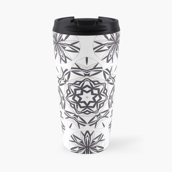 Lite on Dark Monochrome Blast Fall Into Winter Design by Green Bee Mee Travel Mug