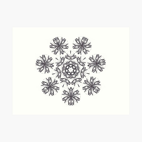 Lite on Dark Monochrome Blast Fall Into Winter Design by Green Bee Mee Art Print