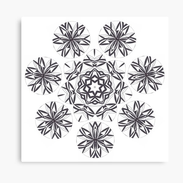 Lite on Dark Monochrome Blast Fall Into Winter Design by Green Bee Mee Canvas Print