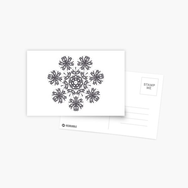 Lite on Dark Monochrome Blast Fall Into Winter Design by Green Bee Mee Postcard
