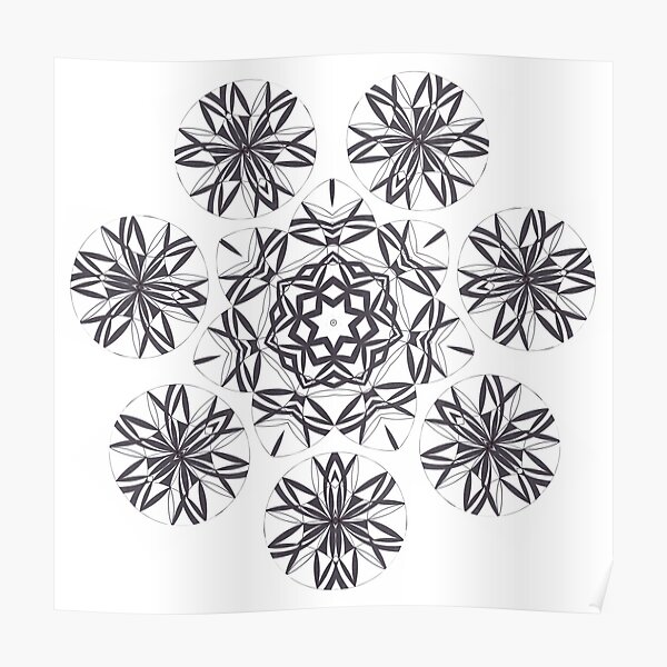Lite on Dark Monochrome Blast Fall Into Winter Design by Green Bee Mee Poster