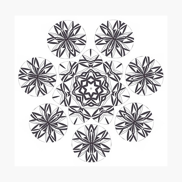 Lite on Dark Monochrome Blast Fall Into Winter Design by Green Bee Mee Photographic Print