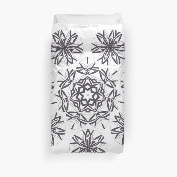 Lite on Dark Monochrome Blast Fall Into Winter Design by Green Bee Mee Duvet Cover