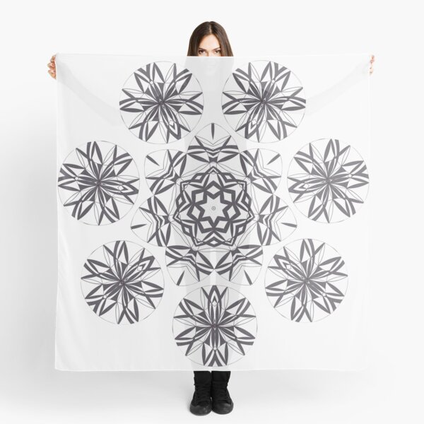 Lite on Dark Monochrome Blast Fall Into Winter Design by Green Bee Mee Scarf