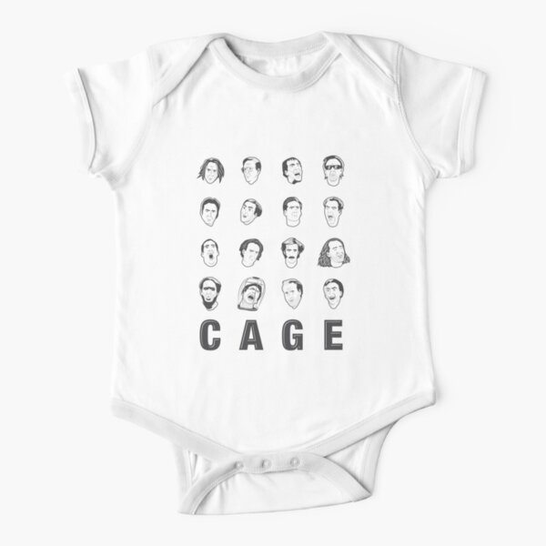 The Many Faces of Nicolas Cage Short Sleeve Baby One-Piece