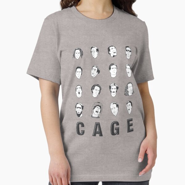 Vista previa del artículo con la obra «Las muchas caras de Nicolas Cage», diseñado y vendido por DahlHus.