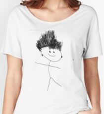#face #lineart #blackandwhite #facialexpression #head #eye #sketch #plant #monochrome #illustration #art #tree #nature #chalkout #abstract #design #leaf #vertical #blackcolor #drawingartproduct Women's Relaxed Fit T-Shirt